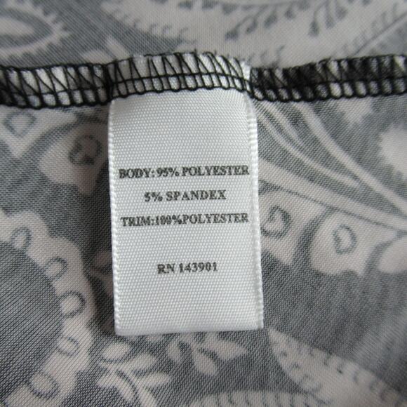 Coco + Carmen Top Womens L/XL Black White Floral Tunic Momcore Work Blouse - Picture 6 of 7